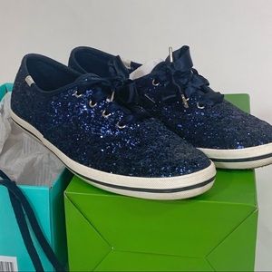Keds Kate Spade Navy Glitter Worn Once Size 9.5